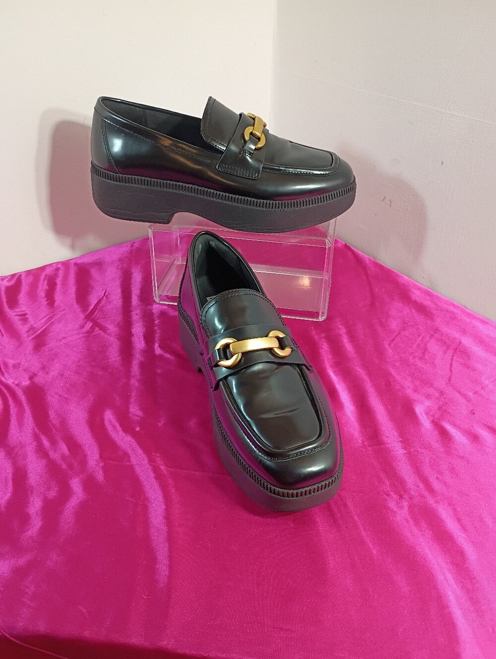 Fitflop F-LUNA Women's SZ 11 Leather Loafers in black